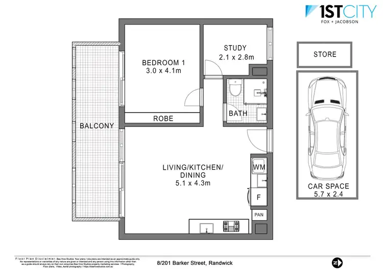 Floorplan of Homely apartment listing, 8/201-207 Barker Street, Randwick NSW 2031