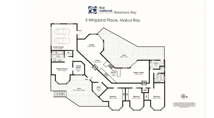 Floorplan of Homely house listing, 3 Whipbird Place, Malua Bay NSW 2536