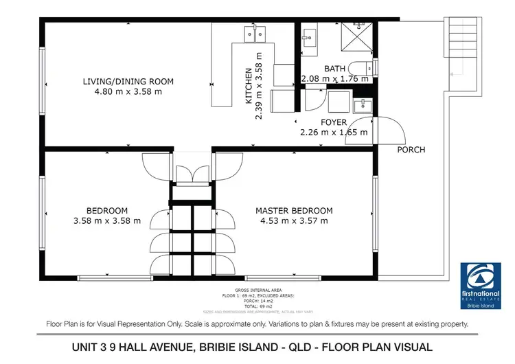 Floorplan of Homely unit listing, 3/9 Hall Avenue, Bongaree QLD 4507