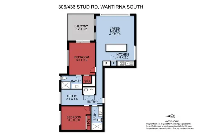 Floorplan of Homely apartment listing, 306/436 Stud Road, Wantirna South VIC 3152