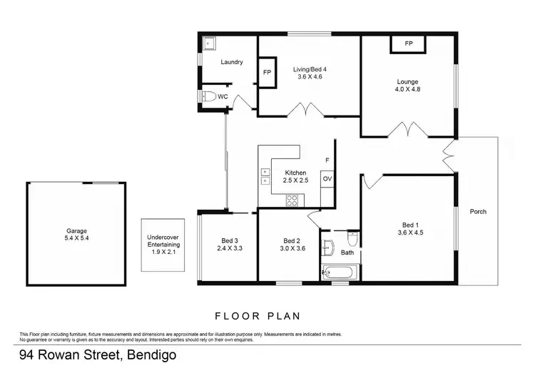 Floorplan of Homely house listing, 94 Rowan street, Bendigo VIC 3550