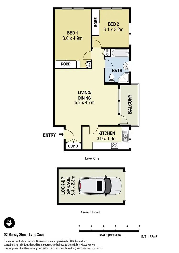 Floorplan of Homely unit listing, 4/2 Murray Street, Lane Cove NSW 2066