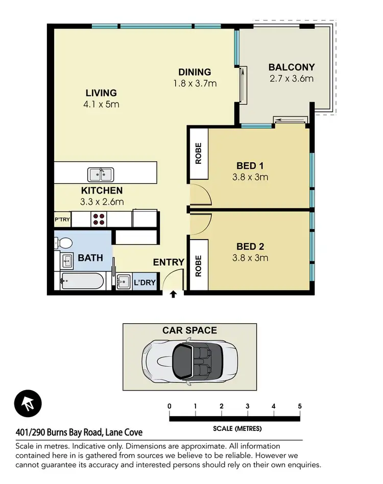 Floorplan of Homely apartment listing, 401/290 Burns Bay Road, Lane Cove NSW 2066