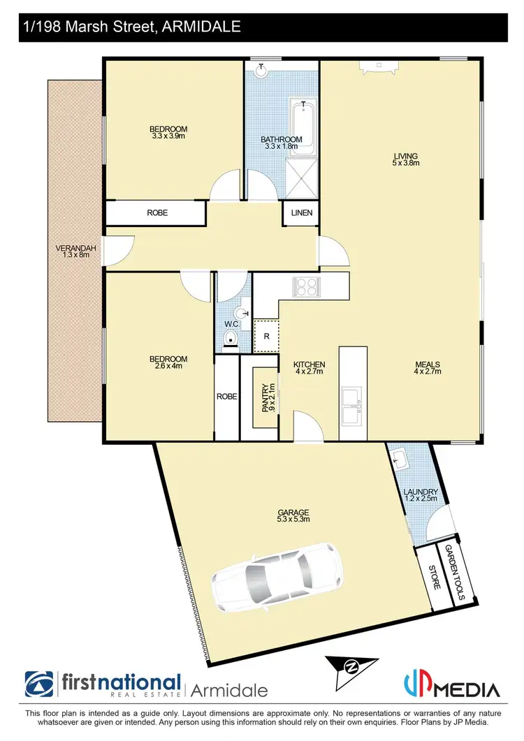 Floorplan of Homely unit listing, 1/198 Marsh Street, Armidale NSW 2350
