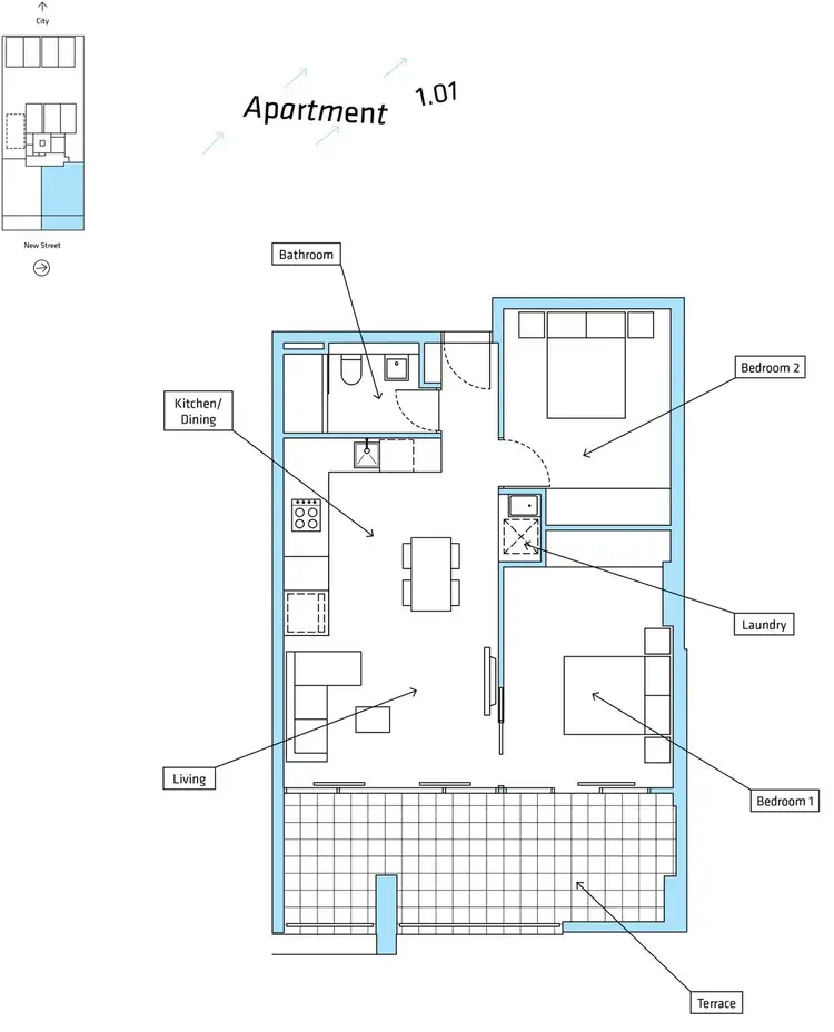Floorplan of Homely apartment listing, 101/8 New Street, Richmond VIC 3121