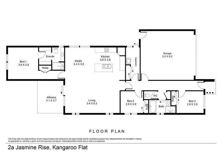 Floorplan of Homely house listing, 2A Jasmine Rise, Kangaroo Flat VIC 3555