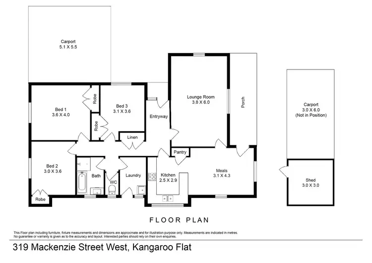 Floorplan of Homely house listing, 319 Mackenzie Street West, Kangaroo Flat VIC 3555