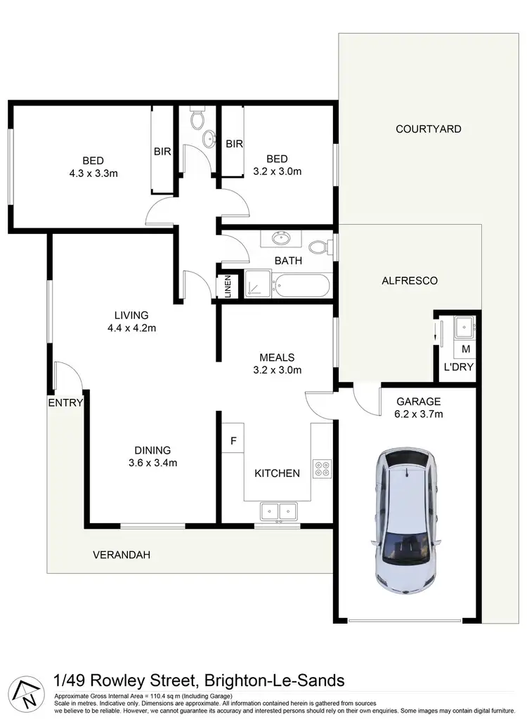 Floorplan of Homely villa listing, 1/49 Rowley Street, Brighton-Le-Sands NSW 2216