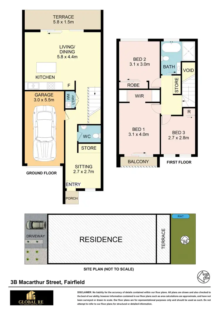 Floorplan of Homely semi-detached listing, 3A Macarthur St, Fairfield East NSW 2165