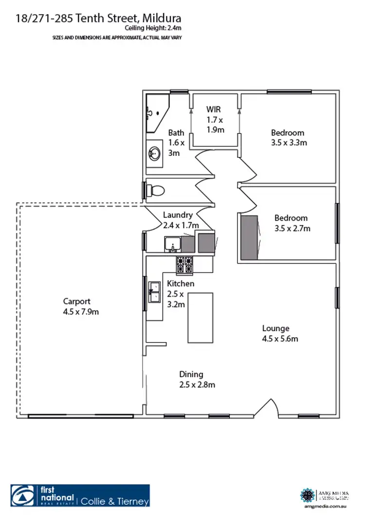 Floorplan of Homely townhouse listing, 18/271-285 Tenth Street, Mildura VIC 3500
