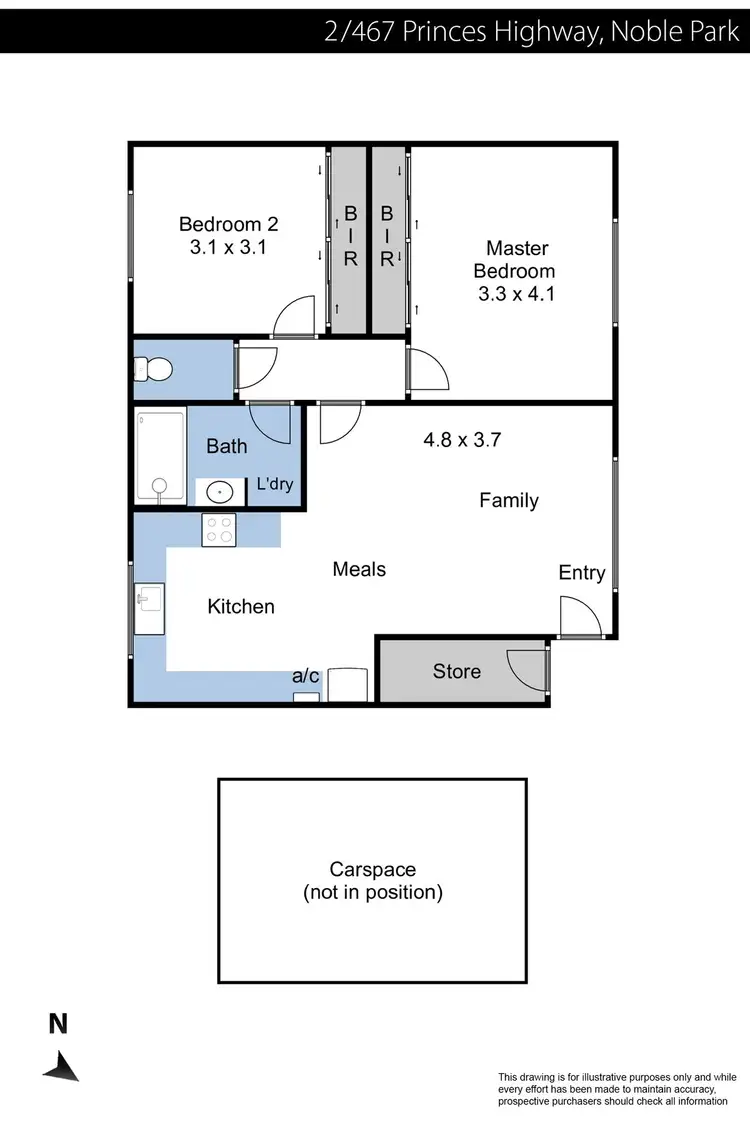Floorplan of Homely unit listing, 2/467 Princes Highway, Noble Park VIC 3174