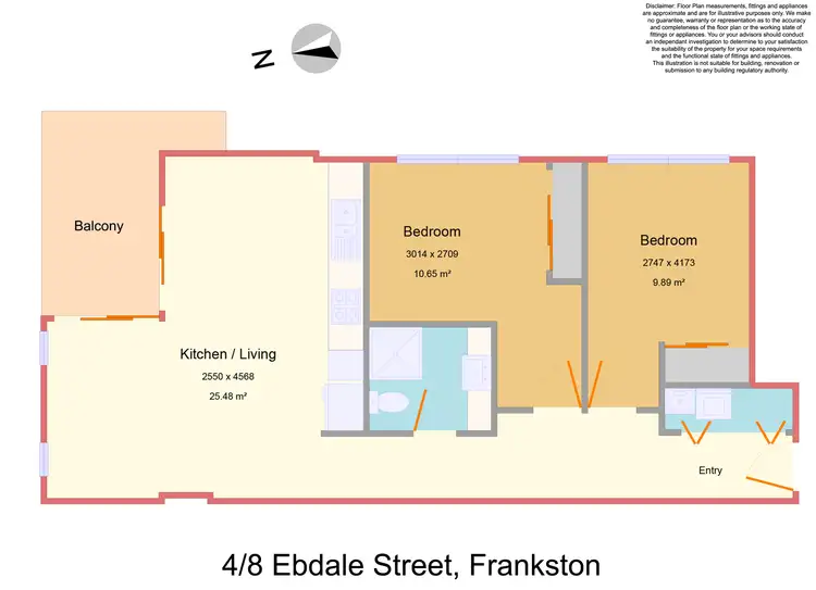 Floorplan of Homely apartment listing, 4/8 Ebdale Street, Frankston VIC 3199