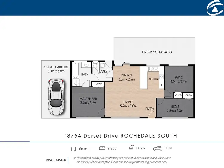 Floorplan of Homely unit listing, 18/54 Dorset Drive, Rochedale South QLD 4123
