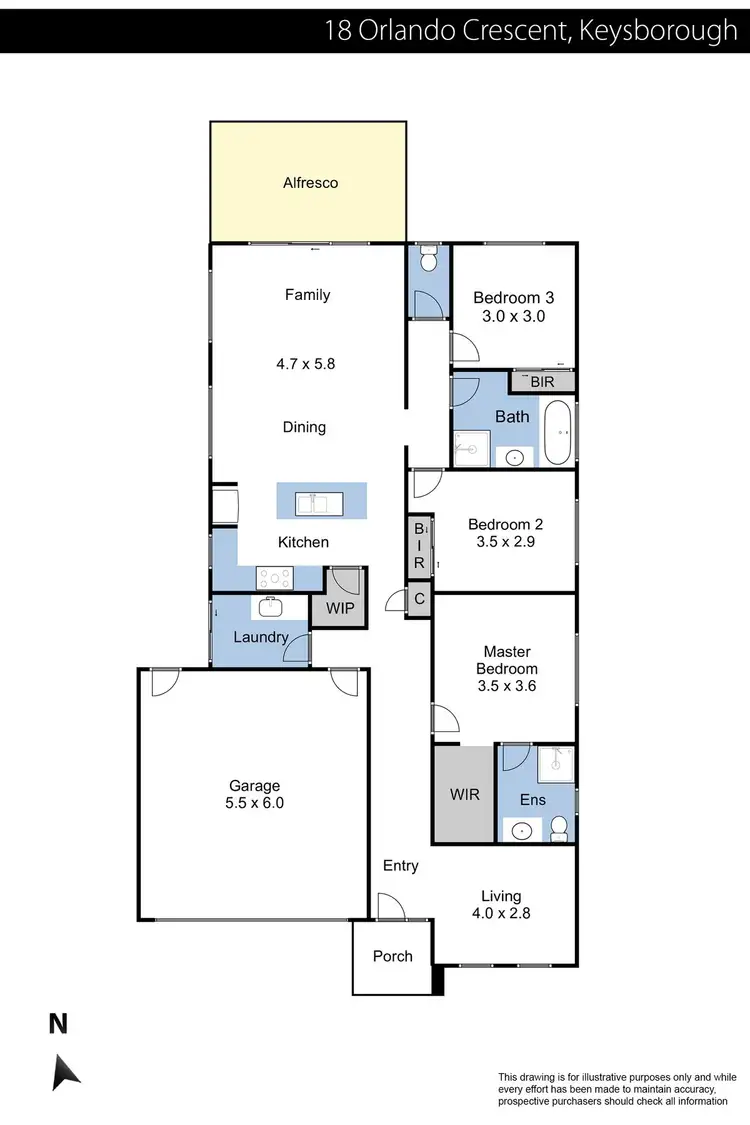 Floorplan of Homely house listing, 18 Orlando Crescent, Keysborough VIC 3173