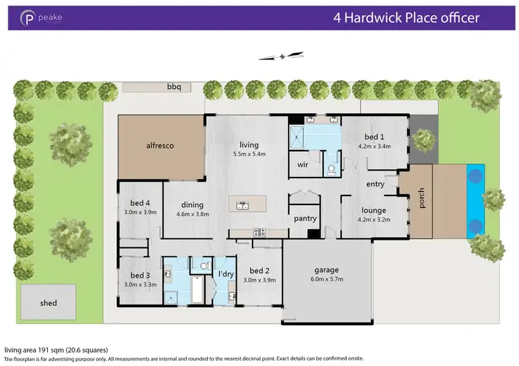 Floorplan of Homely house listing, 4 Hardwick Place, Officer VIC 3809