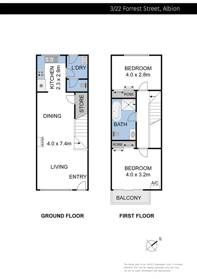 Floorplan of Homely townhouse listing, 3/22 Forrest Street, Albion VIC 3020