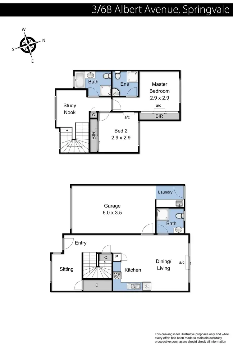 Floorplan of Homely townhouse listing, 3/68 Albert Avenue, Springvale VIC 3171
