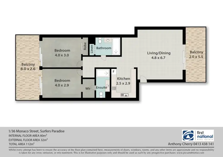 Floorplan of Homely apartment listing, 1/36-40 Monaco Street, Surfers Paradise QLD 4217