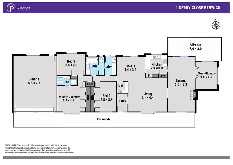 Floorplan of Homely house listing, 1 Kerry Close, Berwick VIC 3806
