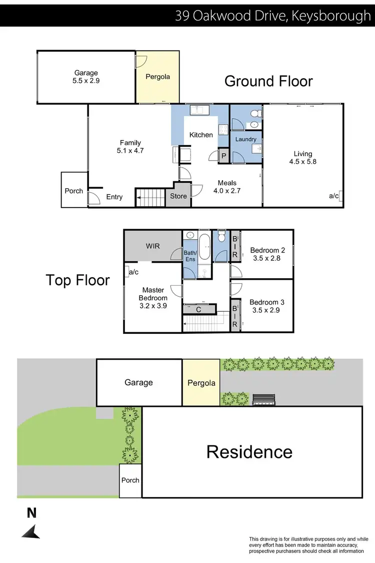 Floorplan of Homely townhouse listing, 39 Oakwood Drive, Keysborough VIC 3173