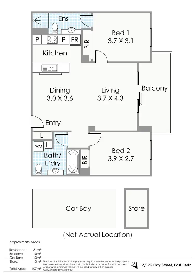 Floorplan of Homely apartment listing, 17/175 Hay Street, East Perth WA 6004