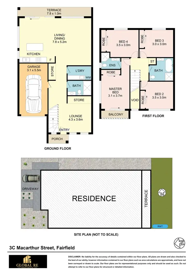 Floorplan of Homely semi-detached listing, 3C Macarthur St, Fairfield East NSW 2165