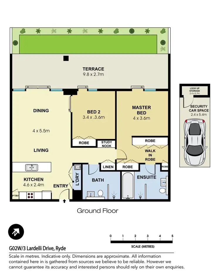 Floorplan of Homely apartment listing, G02W/3 Lardelli Drive, Ryde NSW 2112