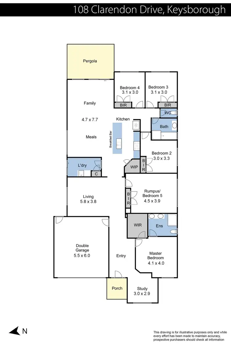 Floorplan of Homely house listing, 108 Clarendon Drive, Keysborough VIC 3173