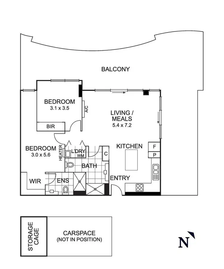 Floorplan of Homely apartment listing, 301/314 Pascoe Vale Road, Essendon VIC 3040