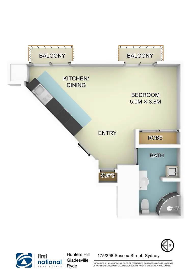Floorplan of Homely apartment listing, 175/298 Sussex Street, Sydney NSW 2000