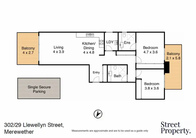 Floorplan of Homely apartment listing, 302/29 Llewellyn Street, Merewether NSW 2291