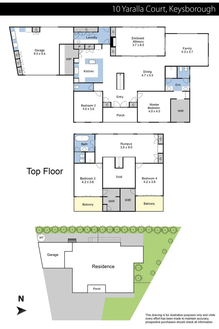Floorplan of Homely house listing, 10 Yaralla Court, Keysborough VIC 3173