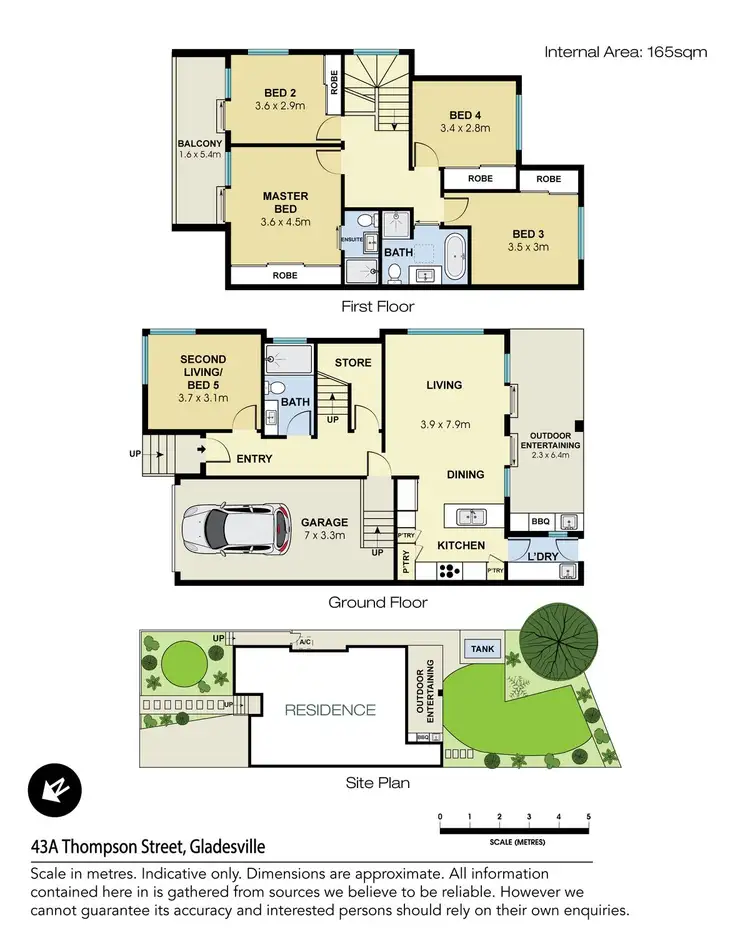 Floorplan of Homely semi-detached listing, 43A Thompson Street, Gladesville NSW 2111