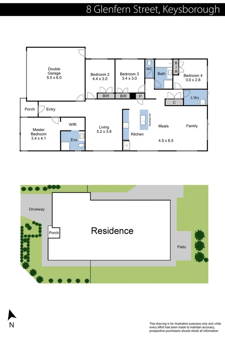 Floorplan of Homely house listing, 8 Glenfern Street, Keysborough VIC 3173