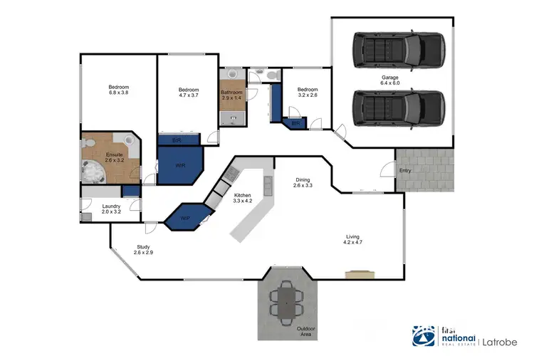 Floorplan of Homely house listing, 3 Leinster Avenue, Traralgon VIC 3844