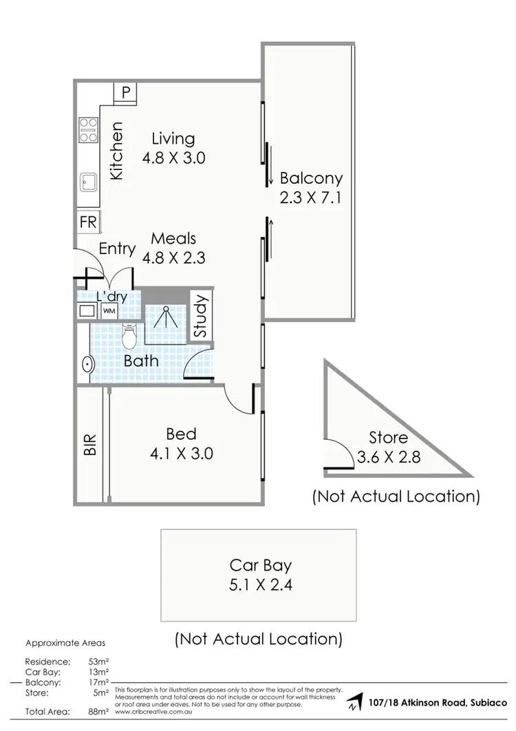 Floorplan of Homely apartment listing, 107/18 Atkinson Road, Subiaco WA 6008