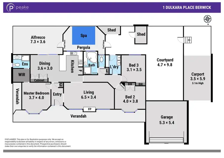 Floorplan of Homely house listing, 1 Dulkara Place, Berwick VIC 3806