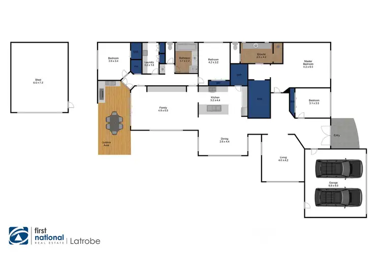 Floorplan of Homely house listing, 125 Riverslea Boulevard, Traralgon VIC 3844