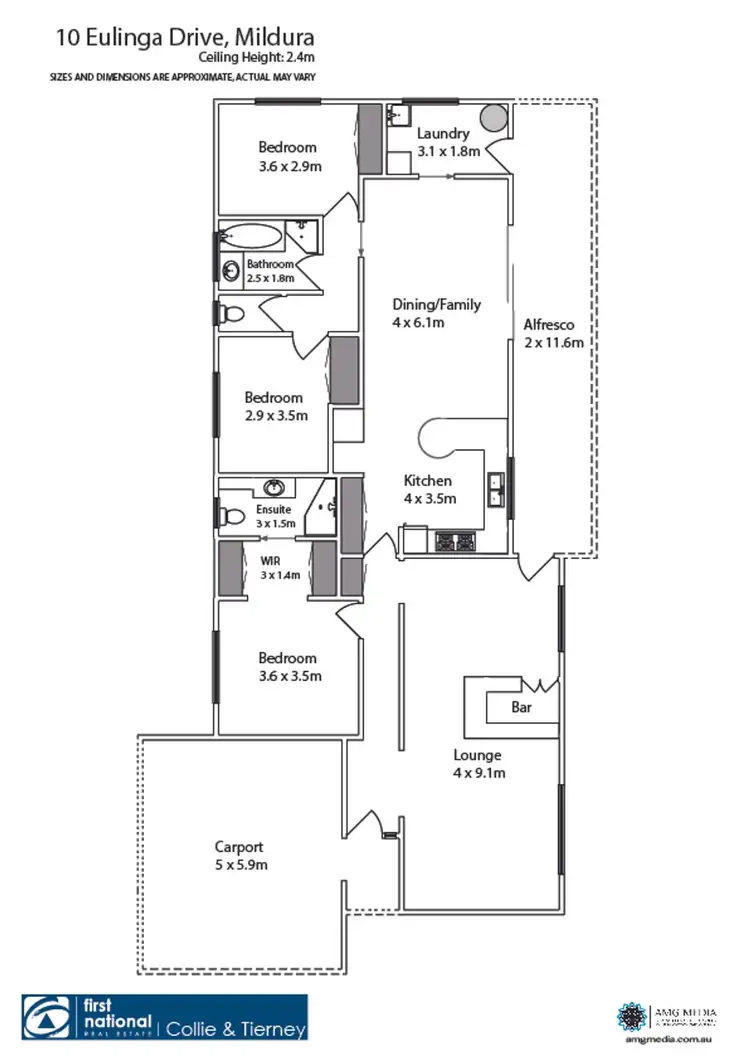Floorplan of Homely house listing, 10 Eulinga Drive, Mildura VIC 3500