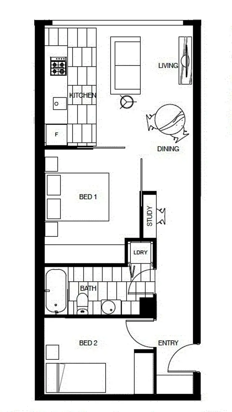 Floorplan of Homely apartment listing, 1001/18 Mt Alexander Road, Travancore VIC 3032