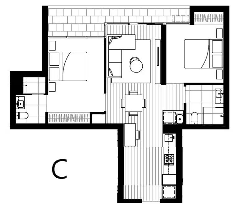 Floorplan of Homely apartment listing, 301/91 Galada Avenue, Parkville VIC 3052