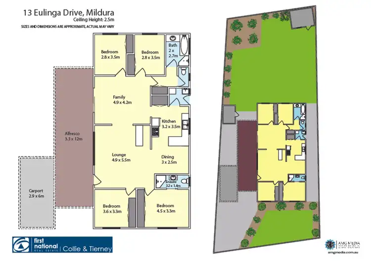 Floorplan of Homely house listing, 13 Eulinga Drive, Mildura VIC 3500