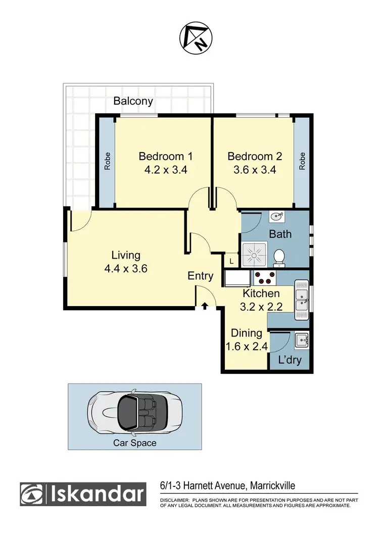 Floorplan of Homely apartment listing, 6/1-3 Harnett Ave, Marrickville NSW 2204