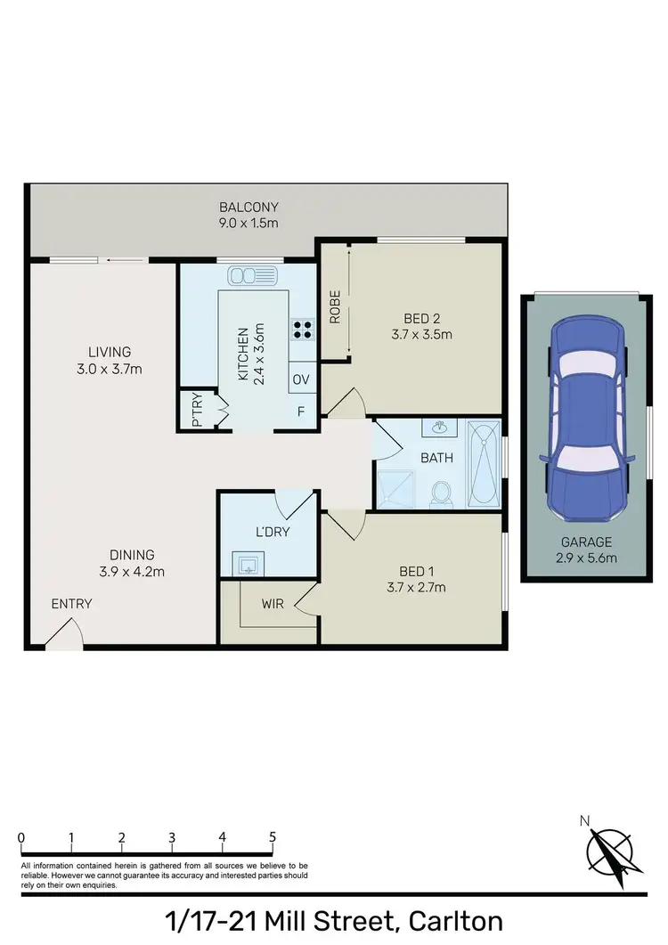 Floorplan of Homely apartment listing, 1/17-21 Mill Street, Carlton NSW 2218