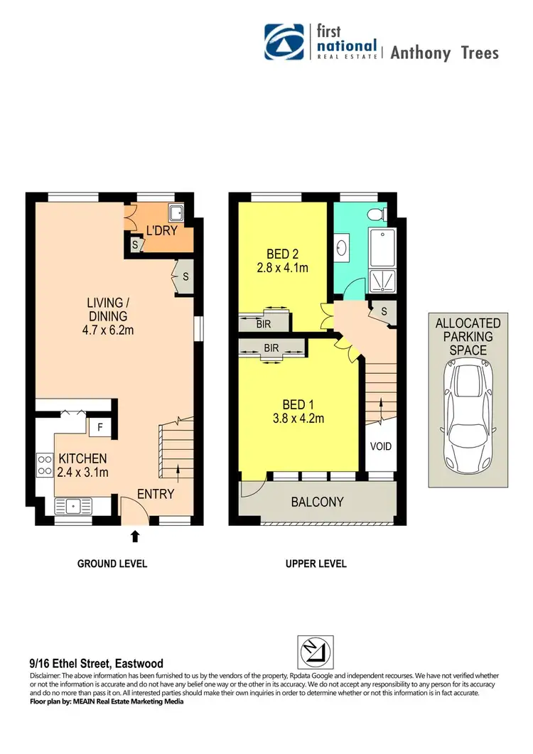 Floorplan of Homely apartment listing, 9/16 Ethel Street, Eastwood NSW 2122