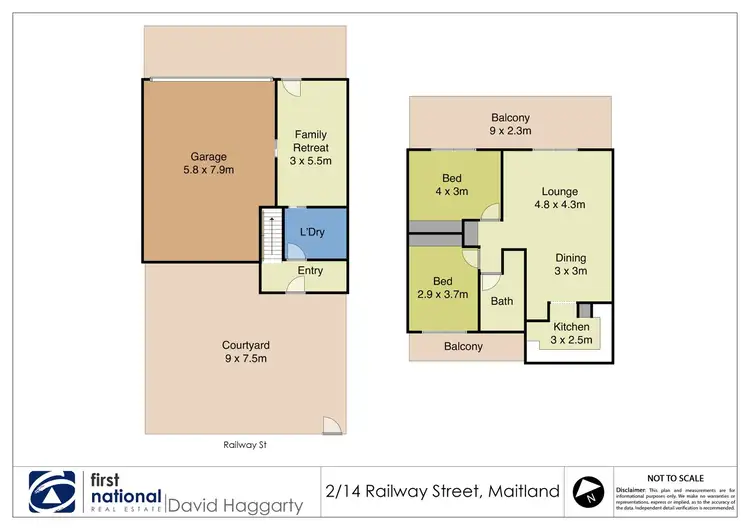 Floorplan of Homely townhouse listing, 2/14 Railway Street, Maitland NSW 2320