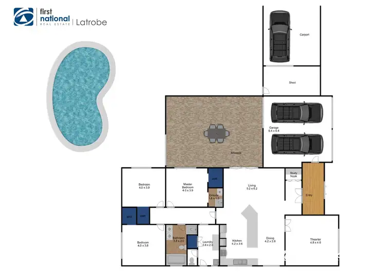 Floorplan of Homely house listing, 1-2 Rainbird Court, Traralgon VIC 3844