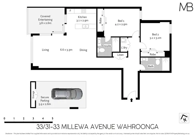 Floorplan of Homely apartment listing, 33/31-33 Millewa Avenue, Wahroonga NSW 2076