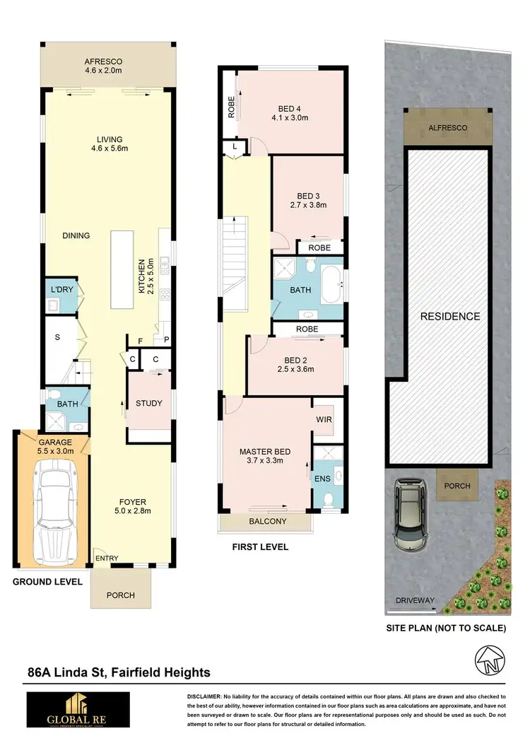 Floorplan of Homely semi-detached listing, 86A Linda Street, Fairfield Heights NSW 2165