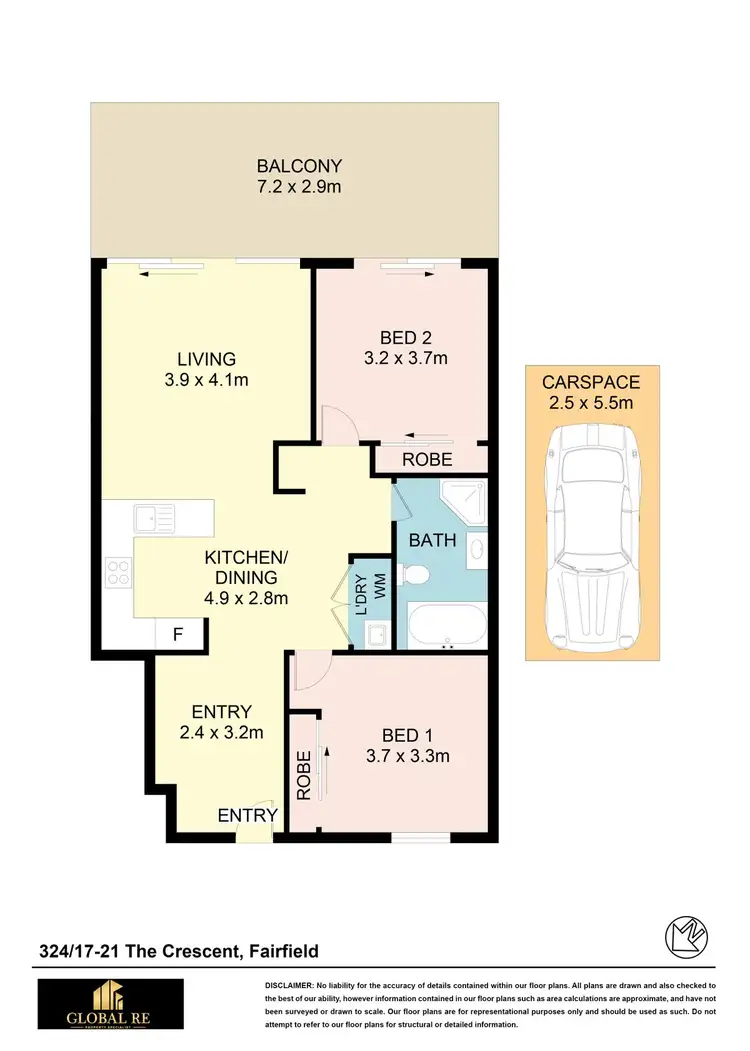 Floorplan of Homely apartment listing, 324/17-21 The Crescent, Fairfield NSW 2165